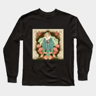 girl with peony Long Sleeve T-Shirt